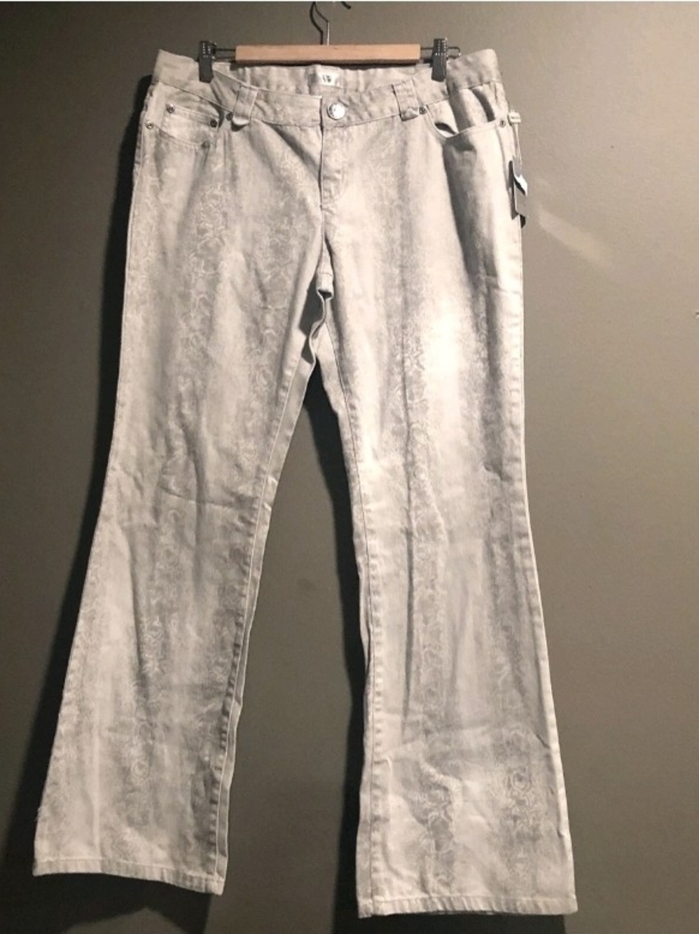 Metro 7 Light Gray Snake Print Women's Bootcut Jeans